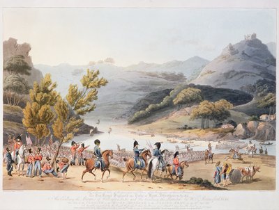 Durchquerung des Flusses Mondego, graviert von C. Turner, 21. September 1810 von Thomas Staunton St. Clair